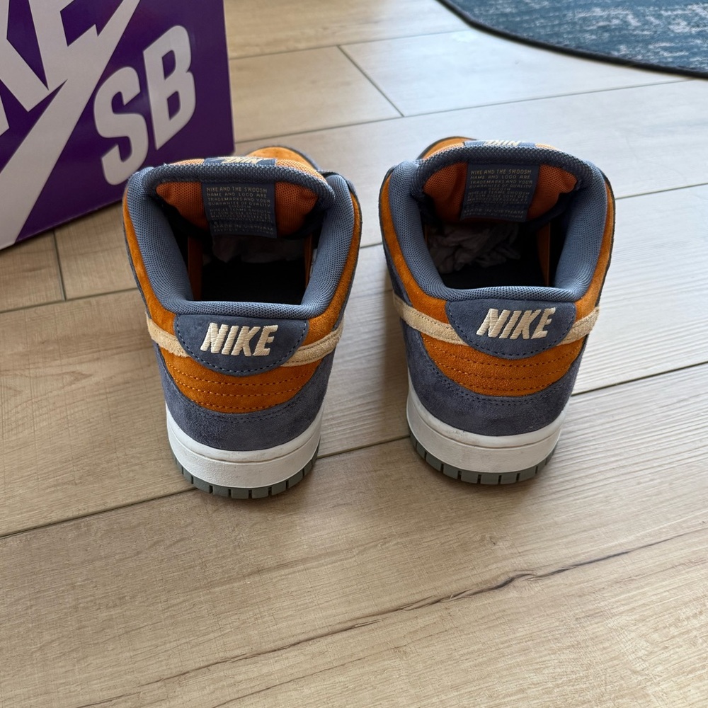 Nike Men's Low-Top Sneakers in Navy, Orange, and Cream - Picture 3 of 9